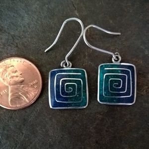 FINE .950 STERLING SILVER EARRINGS, NEW